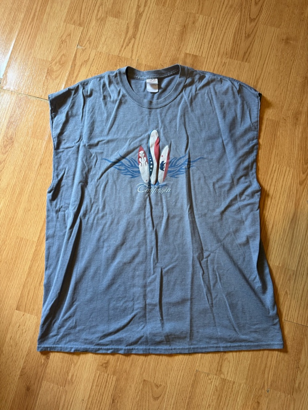 California Surfboard Y2K Blue Sleeveless Shirt 2XL